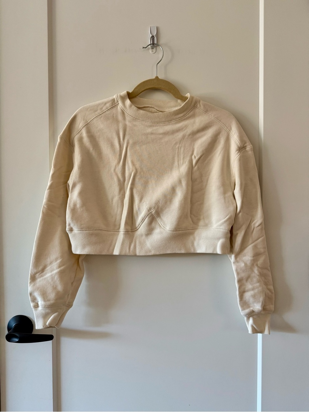 Everlane Cropped Cream Pullover Sweatshirt